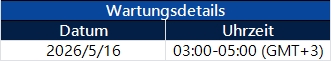 Benachrichtigung über Server-Upgrade